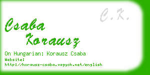 csaba korausz business card